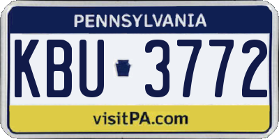 PA license plate KBU3772