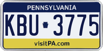 PA license plate KBU3775