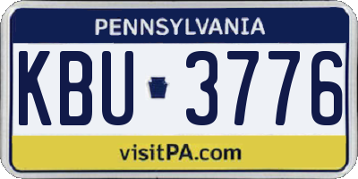 PA license plate KBU3776