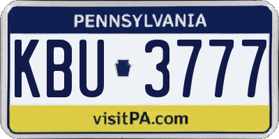 PA license plate KBU3777