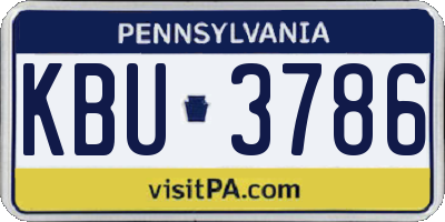 PA license plate KBU3786