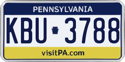 PA license plate KBU3788
