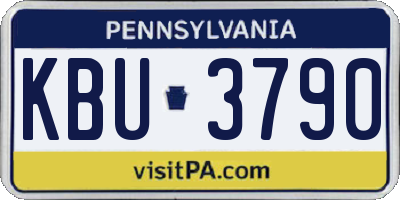 PA license plate KBU3790