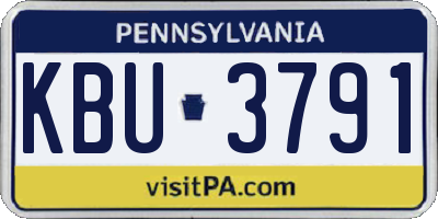 PA license plate KBU3791