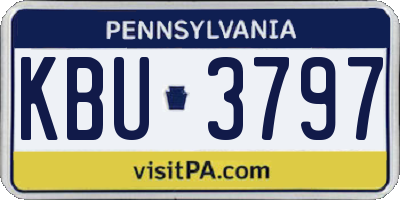 PA license plate KBU3797