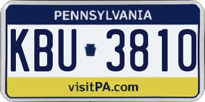PA license plate KBU3810