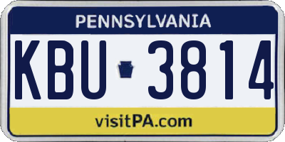 PA license plate KBU3814