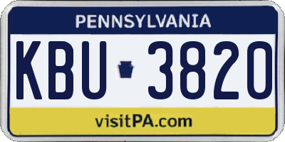 PA license plate KBU3820