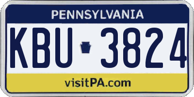 PA license plate KBU3824