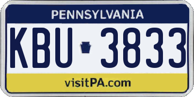 PA license plate KBU3833