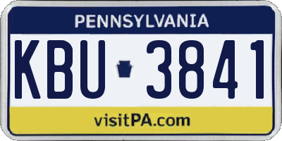 PA license plate KBU3841