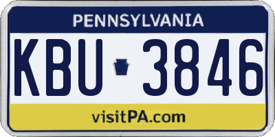 PA license plate KBU3846