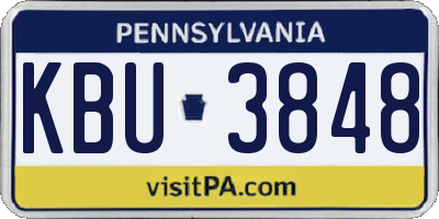 PA license plate KBU3848