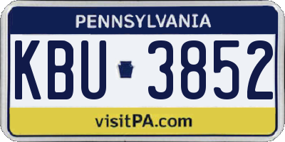 PA license plate KBU3852