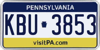 PA license plate KBU3853
