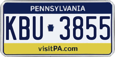 PA license plate KBU3855