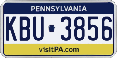 PA license plate KBU3856
