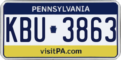 PA license plate KBU3863