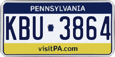 PA license plate KBU3864