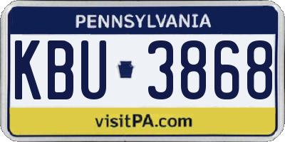 PA license plate KBU3868