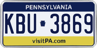 PA license plate KBU3869