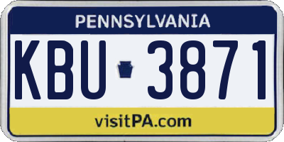 PA license plate KBU3871