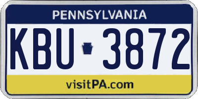 PA license plate KBU3872