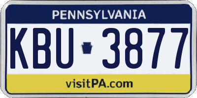 PA license plate KBU3877