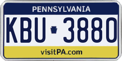PA license plate KBU3880