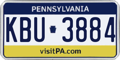 PA license plate KBU3884