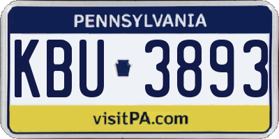 PA license plate KBU3893