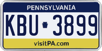 PA license plate KBU3899