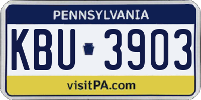 PA license plate KBU3903