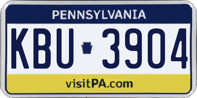 PA license plate KBU3904