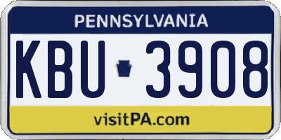 PA license plate KBU3908
