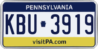 PA license plate KBU3919