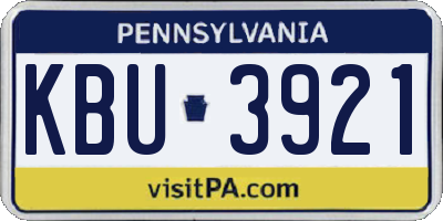 PA license plate KBU3921