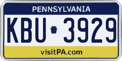 PA license plate KBU3929