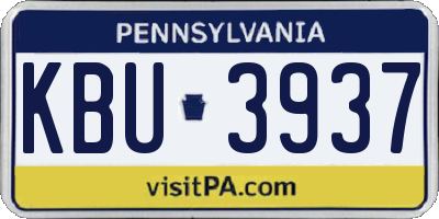 PA license plate KBU3937