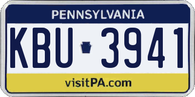 PA license plate KBU3941