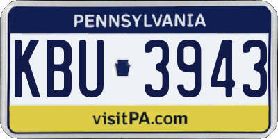 PA license plate KBU3943