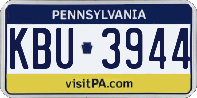 PA license plate KBU3944