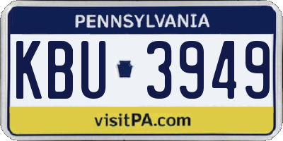 PA license plate KBU3949