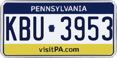 PA license plate KBU3953