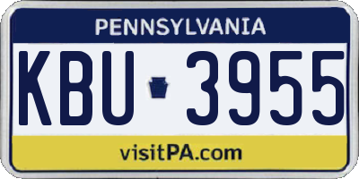 PA license plate KBU3955