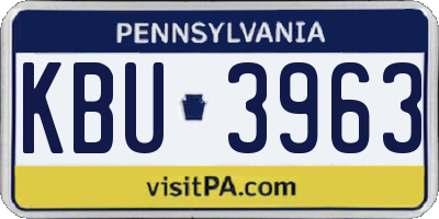 PA license plate KBU3963