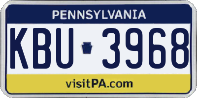 PA license plate KBU3968