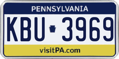 PA license plate KBU3969