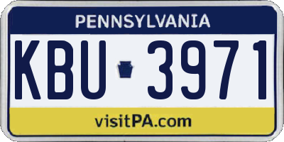 PA license plate KBU3971