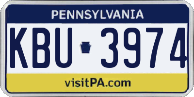 PA license plate KBU3974